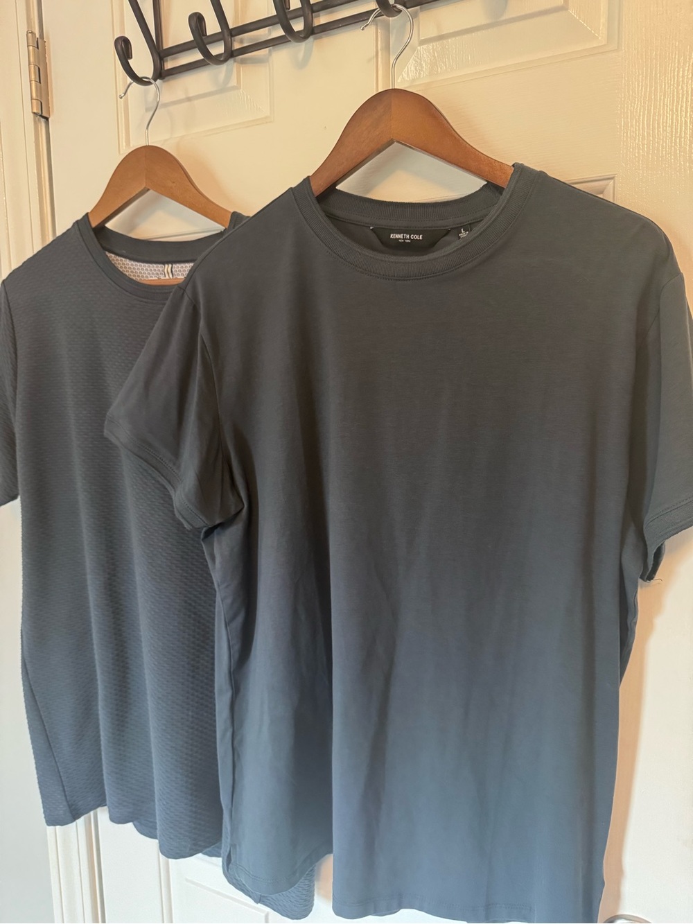2-Pack! Kenneth Cole + Denim & Flower Ricky Singh Navy Blue crewneck tees - EUC